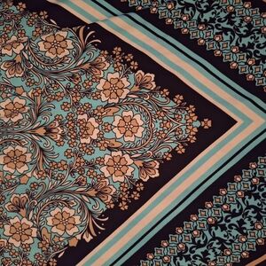 London Style Floral Dress - Black and Teal
